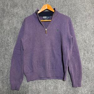 Rare Vintage 90’s Polo Ralph Lauren purple quarter zip jumper Size L